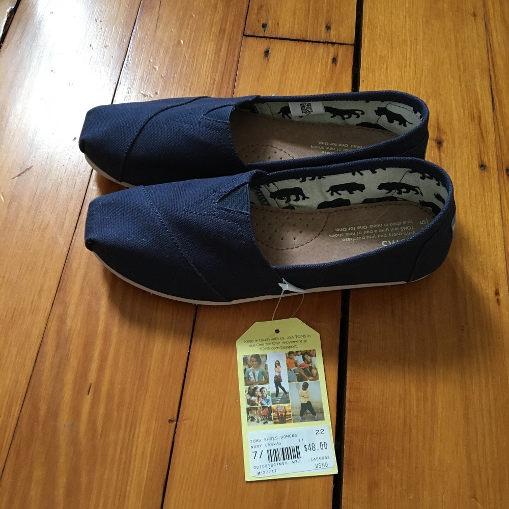 Toms Classic Alpargata Espadrille Shoes in Navy